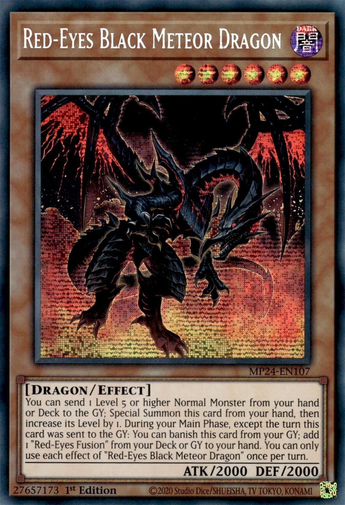 Red-Eyes Black Meteor Dragon [MP24-EN107] Prismatic Secret Rare | Galaxy Games LLC