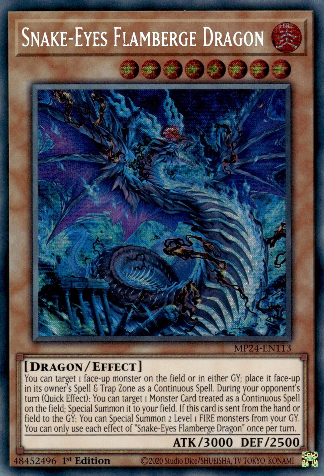 Snake-Eyes Flamberge Dragon [MP24-EN113] Prismatic Secret Rare | Galaxy Games LLC