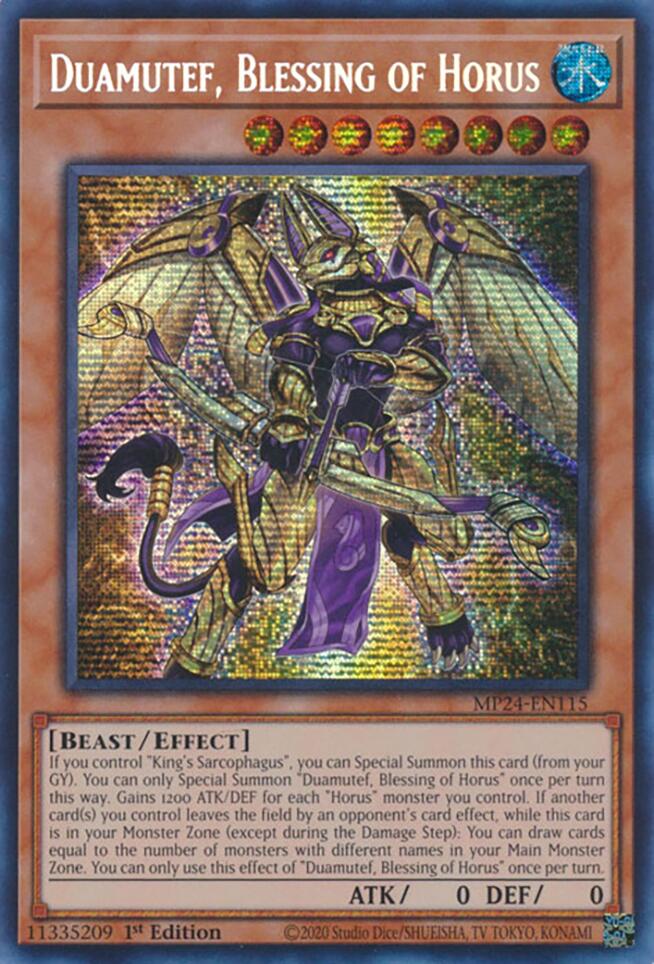 Duamutef, Blessing of Horus [MP24-EN115] Prismatic Secret Rare | Galaxy Games LLC