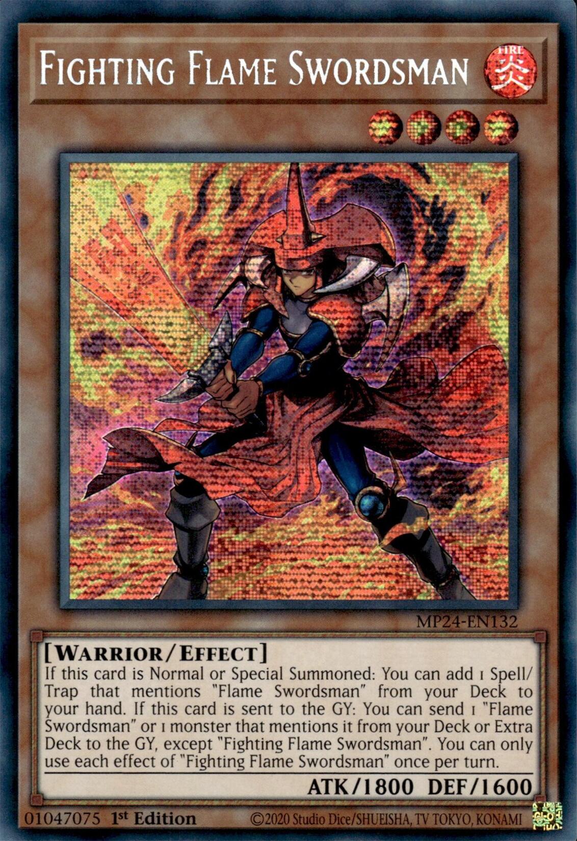 Fighting Flame Swordsman [MP24-EN132] Prismatic Secret Rare | Galaxy Games LLC