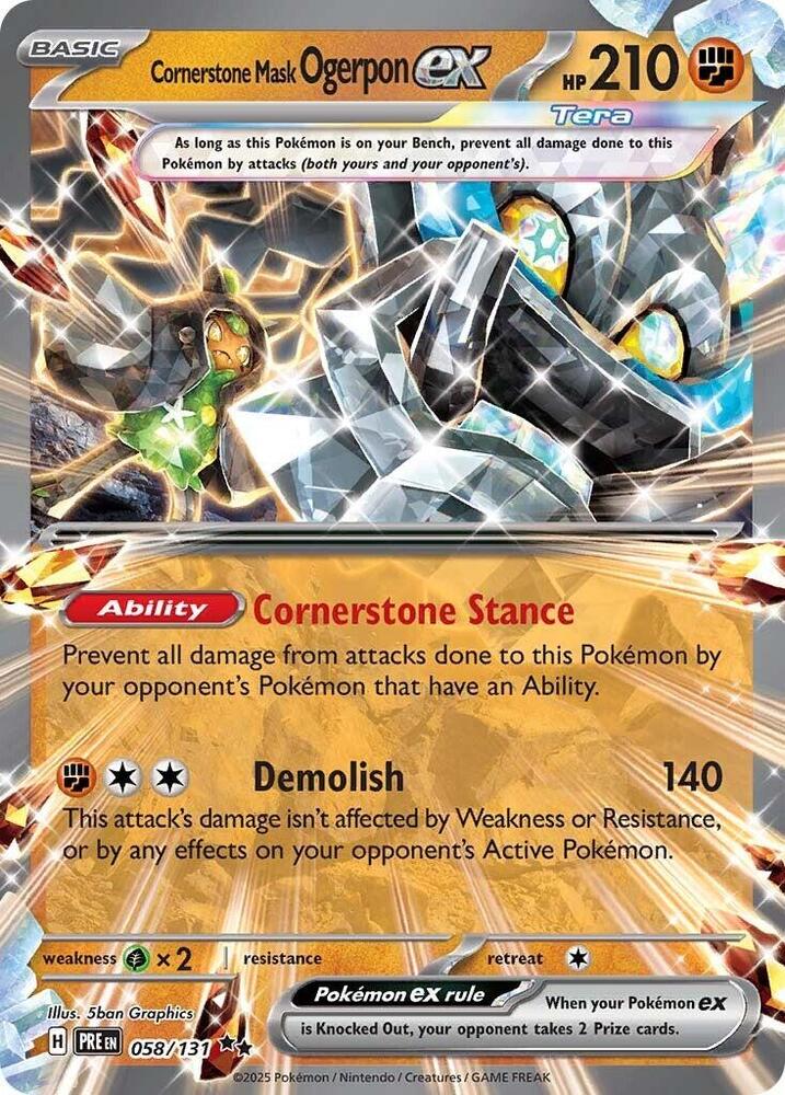 Cornerstone Mask Ogerpon ex (058/131) [Scarlet & Violet: Prismatic Evolutions] | Galaxy Games LLC