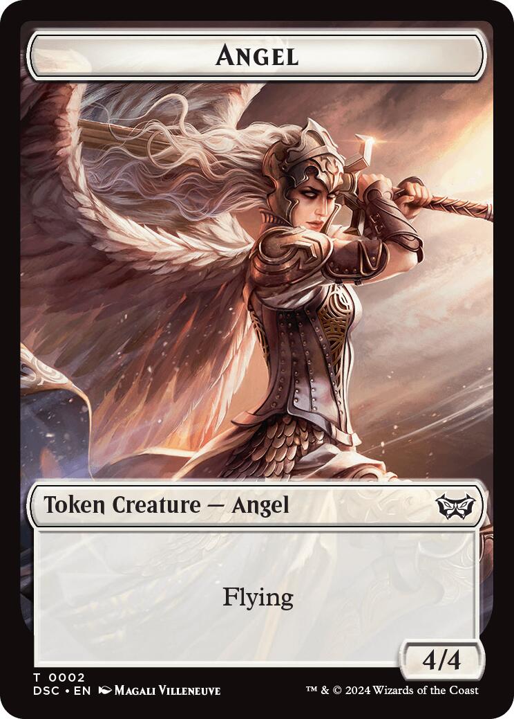 Angel // Glimmer Double-Sided Token [Duskmourn: House of Horror Commander Tokens] | Galaxy Games LLC