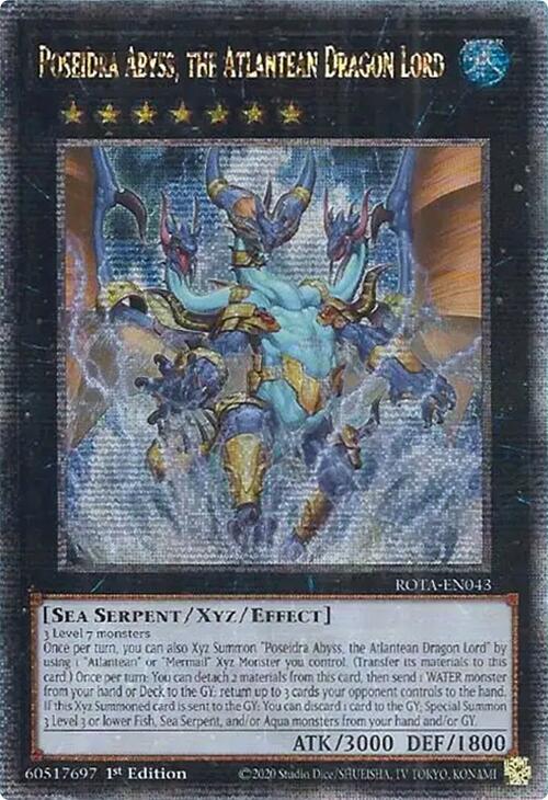 Poseidra Abyss, the Atlantean Dragon Lord (Quarter Century Secret Rare) [ROTA-EN043] Quarter Century Secret Rare | Galaxy Games LLC