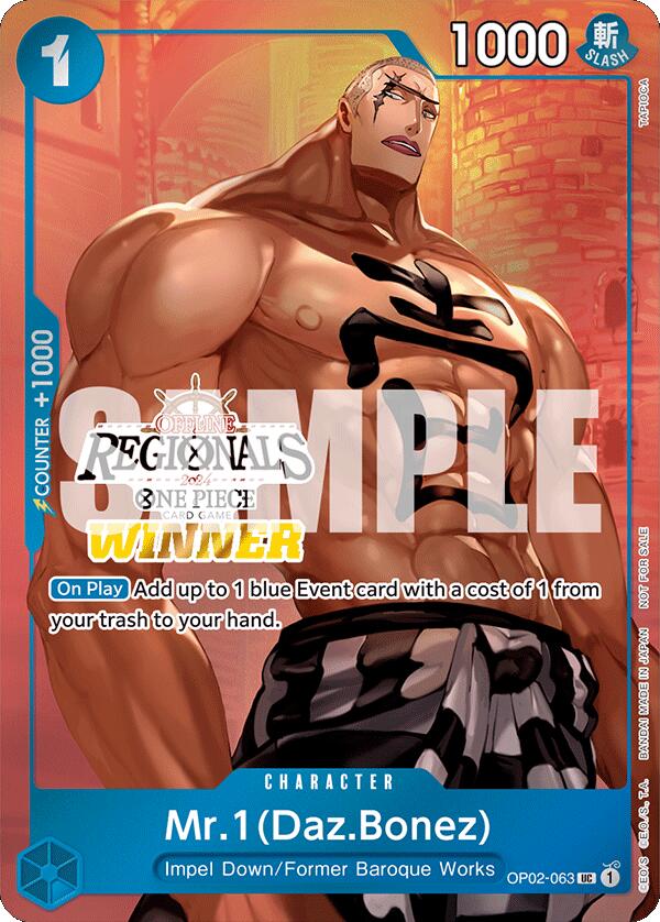 Mr.1 (Daz.Bonez) (Offline Regional 2024 Vol. 3) [Winner] [One Piece Promotion Cards] | Galaxy Games LLC