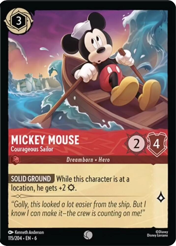 Mickey Mouse - Courageous Sailor (115/204) [Azurite Sea] | Galaxy Games LLC