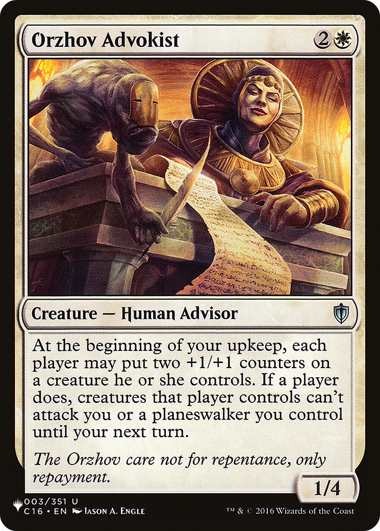 Orzhov Advokist [The List Reprints] | Galaxy Games LLC