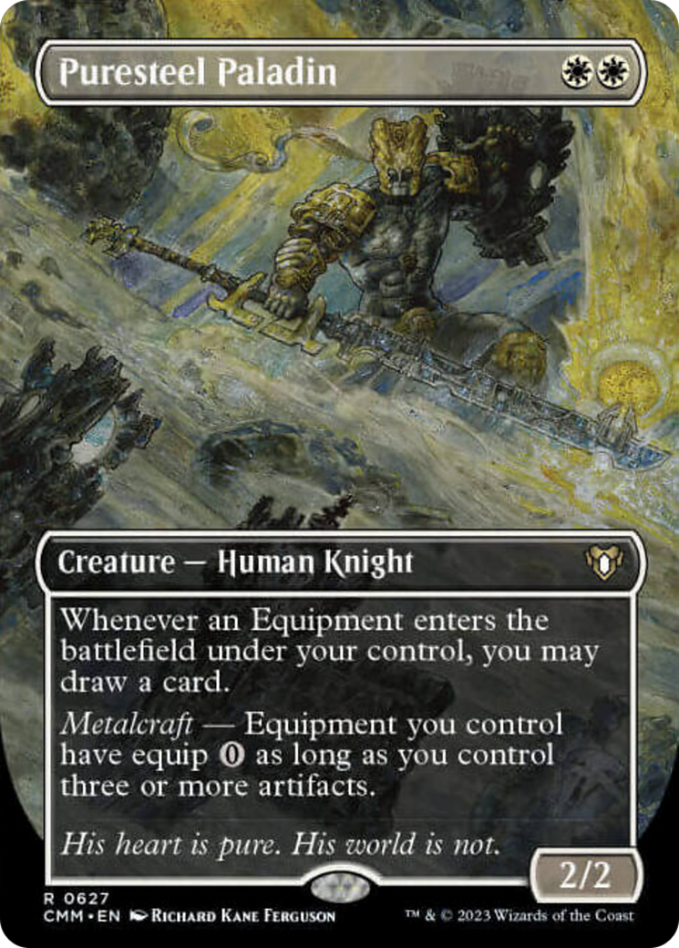 Puresteel Paladin (Borderless Alternate Art) [Commander Masters] | Galaxy Games LLC