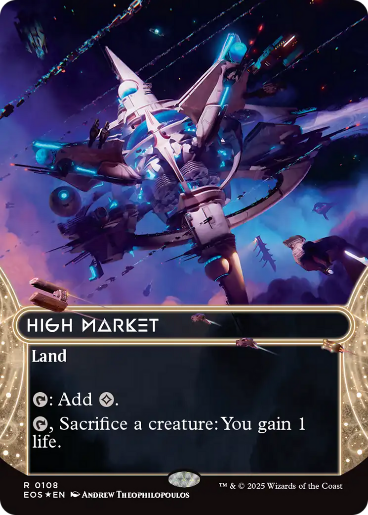 High Market (0108) (Borderless) (Galaxy Foil) [Edge of Eternities: Stellar Sights] | Galaxy Games LLC
