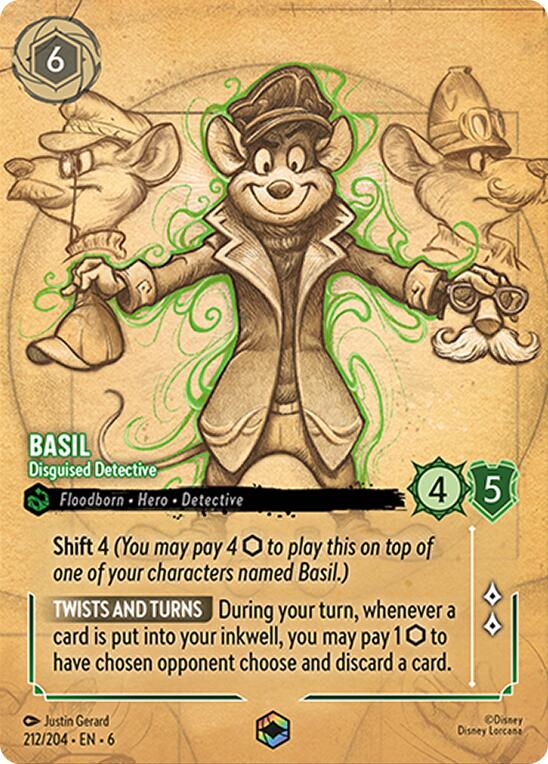 Basil - Disguised Detective (Enchanted) (212/204) [Azurite Sea] | Galaxy Games LLC