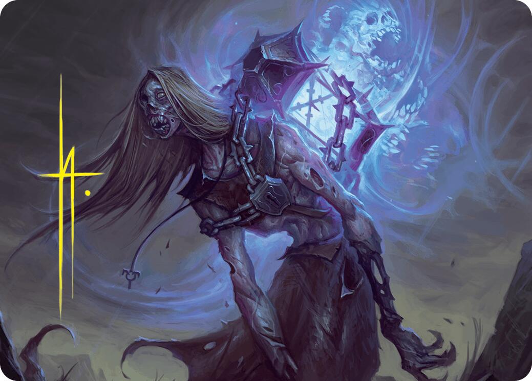 Soul-Shackled Zombie Art Card (9/54) (Gold-Stamped Signature) [Foundations Art Series] | Galaxy Games LLC