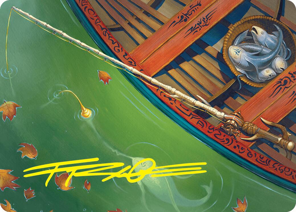 Fishing Pole Art Card (18/54) (Gold-Stamped Signature) [Foundations Art Series] | Galaxy Games LLC