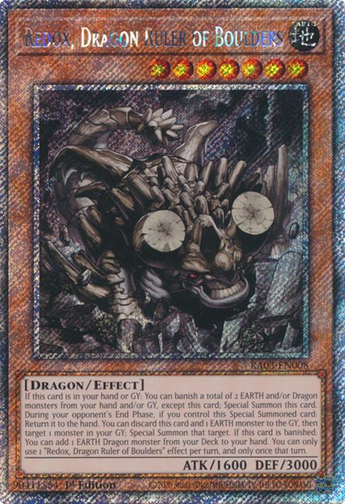 Redox, Dragon Ruler of Boulders (Platinum Secret Rare) [RA03-EN008] Platinum Secret Rare | Galaxy Games LLC