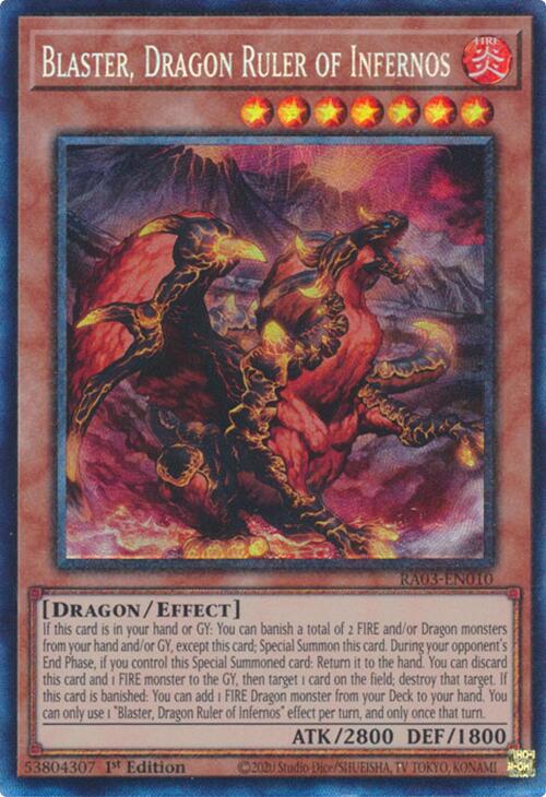 Blaster, Dragon Ruler of Infernos (CR) [RA03-EN010] Prismatic Collector's Rare | Galaxy Games LLC