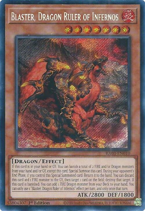 Blaster, Dragon Ruler of Infernos (Secret Rare) [RA03-EN010] Secret Rare | Galaxy Games LLC