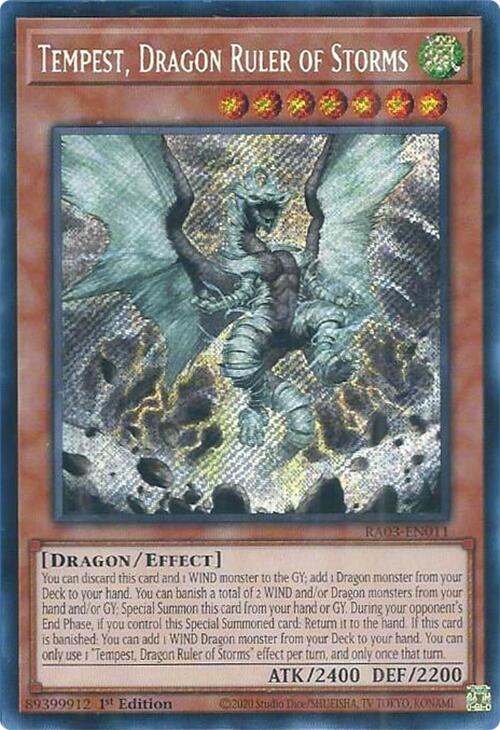 Tempest, Dragon Ruler of Storms (Secret Rare) [RA03-EN011] Secret Rare | Galaxy Games LLC