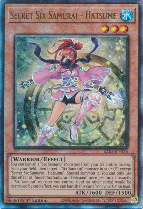 Secret Six Samurai - Hatsume (UTR) [RA03-EN016] Prismatic Ultimate Rare | Galaxy Games LLC