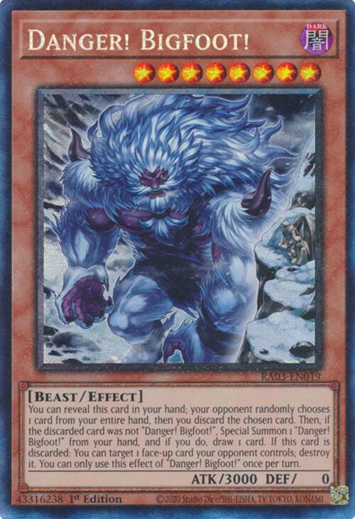 Danger! Bigfoot! (Alternate Art) (CR) [RA03-EN019] Prismatic Collector's Rare | Galaxy Games LLC