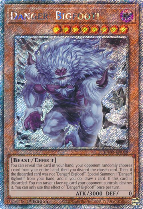 Danger! Bigfoot! (Alternate Art) (Platinum Secret Rare) [RA03-EN019] Platinum Secret Rare | Galaxy Games LLC