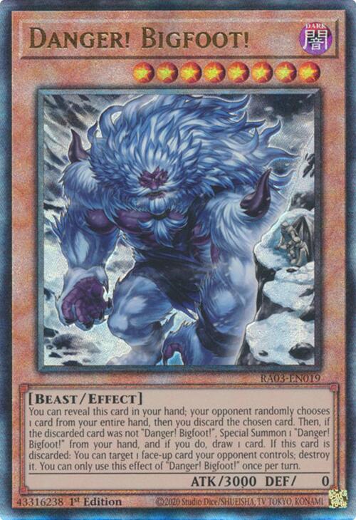 Danger! Bigfoot! (Alternate Art) (UTR) [RA03-EN019] Prismatic Ultimate Rare | Galaxy Games LLC