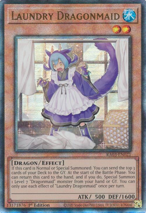 Laundry Dragonmaid (UTR) [RA03-EN021] Prismatic Ultimate Rare | Galaxy Games LLC