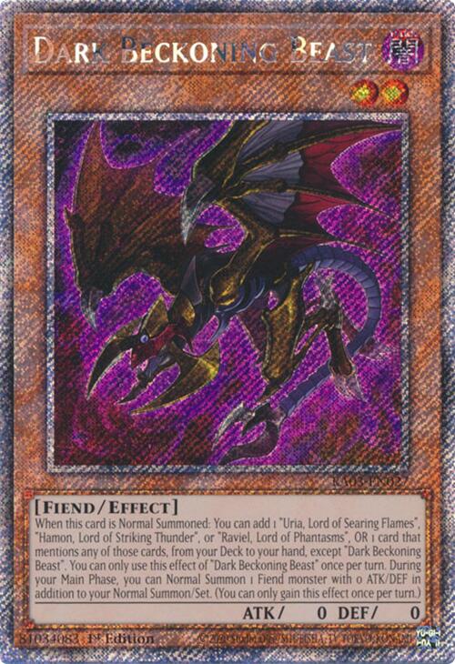 Dark Beckoning Beast (Platinum Secret Rare) [RA03-EN027] Platinum Secret Rare | Galaxy Games LLC