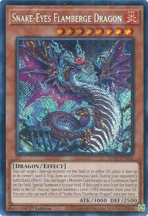 Snake-Eyes Flamberge Dragon (Secret Rare) [RA03-EN033] Secret Rare | Galaxy Games LLC