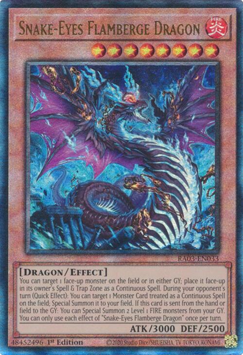 Snake-Eyes Flamberge Dragon (UTR) [RA03-EN033] Prismatic Ultimate Rare | Galaxy Games LLC