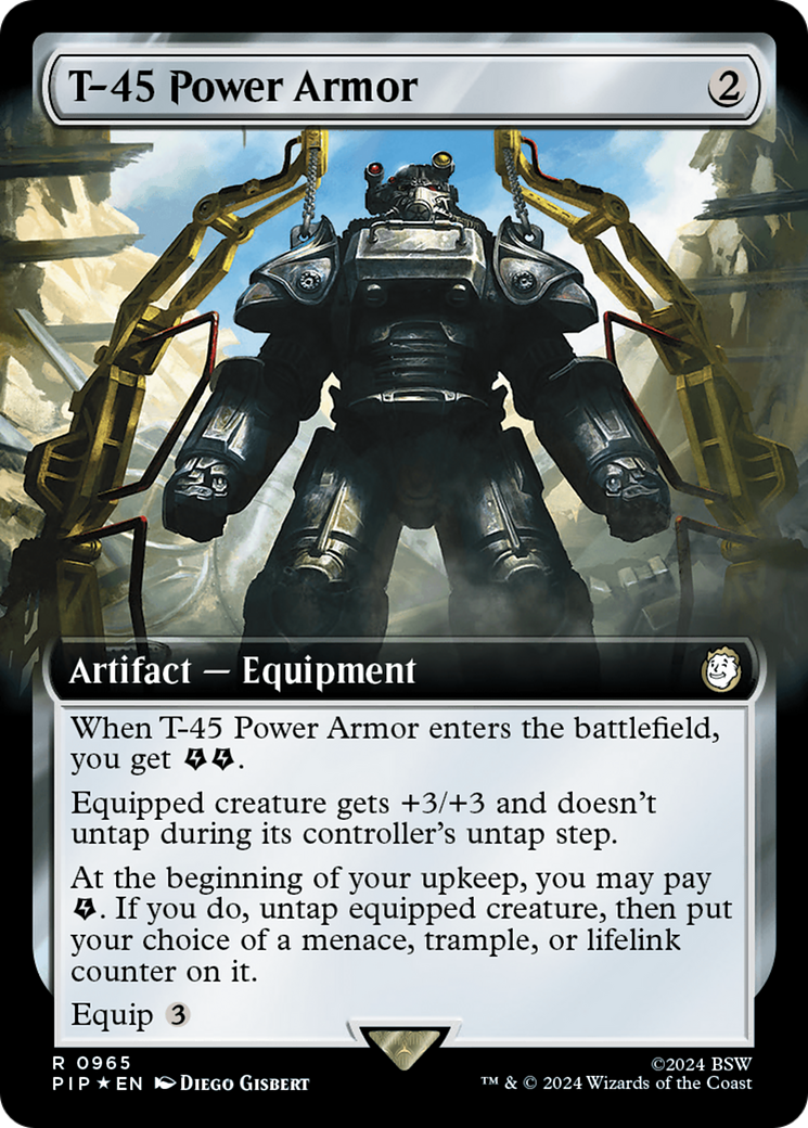 T-45 Power Armor (Extended Art) (Surge Foil) [Fallout] | Galaxy Games LLC