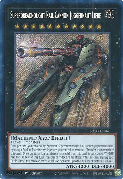 Superdreadnought Rail Cannon Juggernaut Liebe (Secret Rare) [RA03-EN041] Secret Rare | Galaxy Games LLC