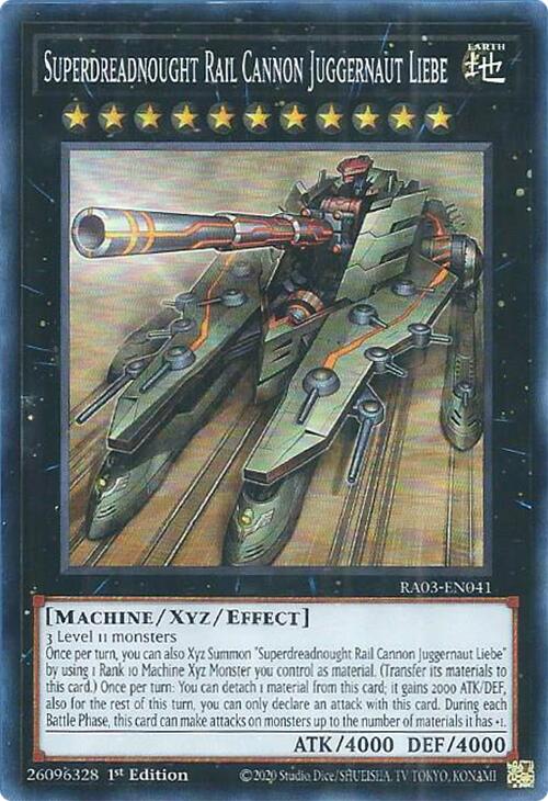 Superdreadnought Rail Cannon Juggernaut Liebe [RA03-EN041] Super Rare | Galaxy Games LLC