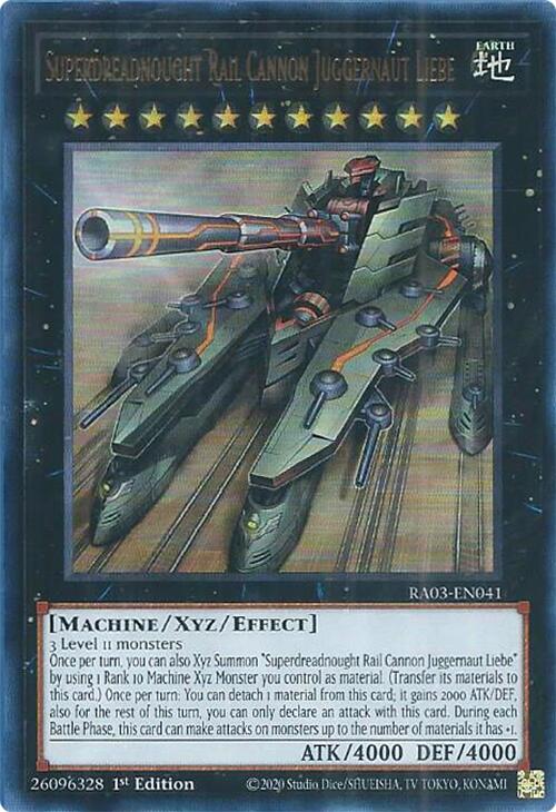 Superdreadnought Rail Cannon Juggernaut Liebe (UR) [RA03-EN041] Ultra Rare | Galaxy Games LLC