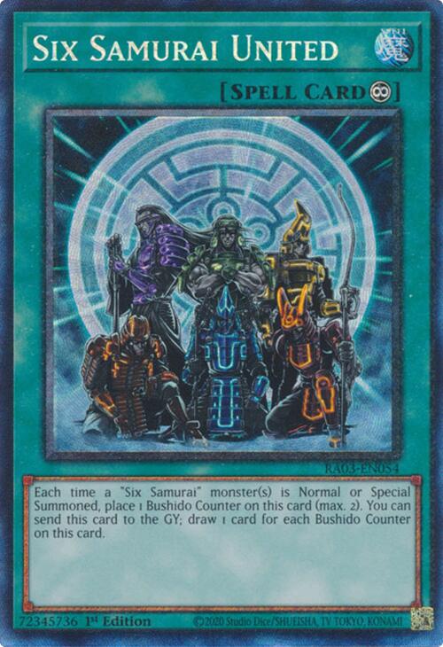 Six Samurai United (CR) [RA03-EN054] Prismatic Collector's Rare | Galaxy Games LLC