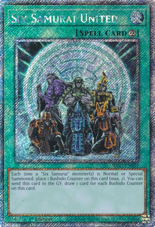 Six Samurai United (Platinum Secret Rare) [RA03-EN054] Platinum Secret Rare | Galaxy Games LLC