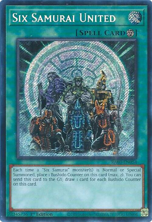 Six Samurai United (Secret Rare) [RA03-EN054] Secret Rare | Galaxy Games LLC