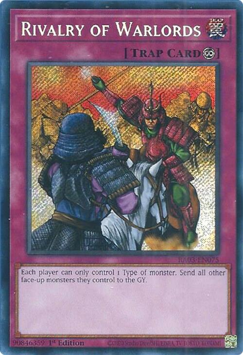 Rivalry of Warlords (Secret Rare) [RA03-EN075] Secret Rare | Galaxy Games LLC