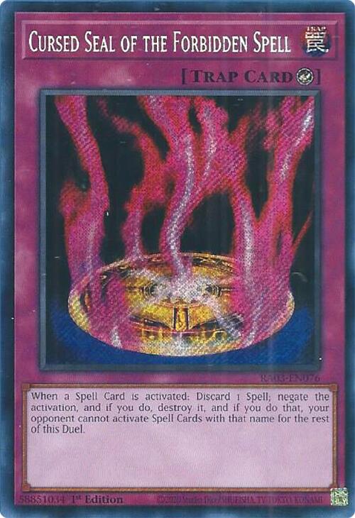 Cursed Seal of the Forbidden Spell (Secret Rare) [RA03-EN076] Secret Rare | Galaxy Games LLC