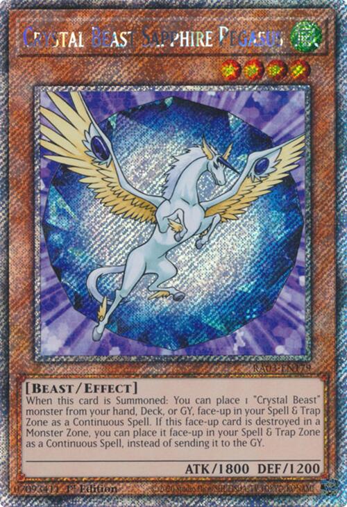 Crystal Beast Sapphire Pegasus (Platinum Secret Rare) [RA03-EN179] Platinum Secret Rare | Galaxy Games LLC