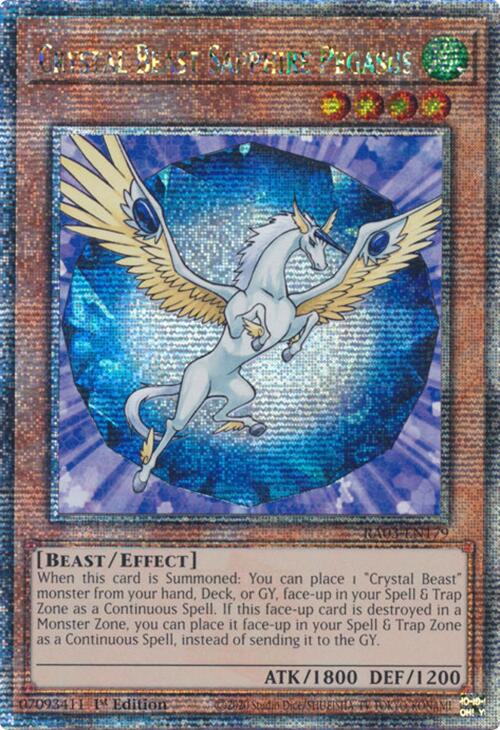 Crystal Beast Sapphire Pegasus (Quarter Century Secret Rare) [RA03-EN179] Quarter Century Secret Rare | Galaxy Games LLC