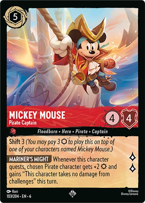 Mickey Mouse - Pirate Captain (103/204) [Azurite Sea] | Galaxy Games LLC