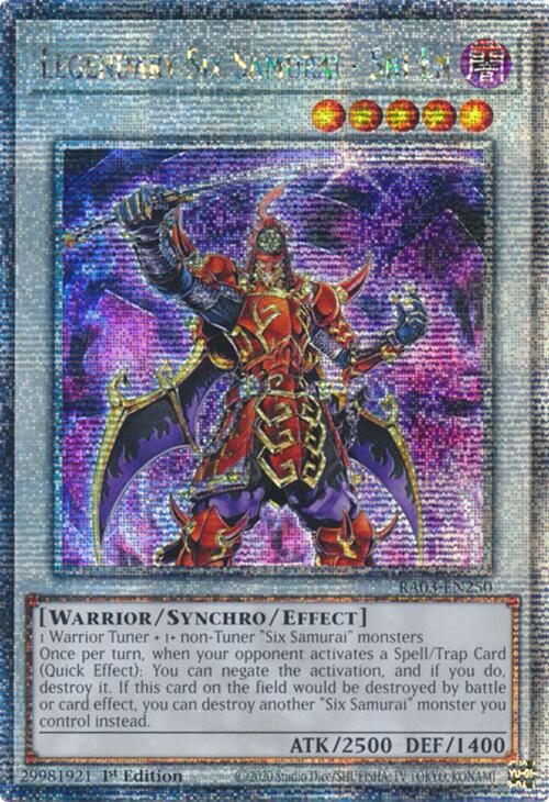 Legendary Six Samurai - Shi En (Quarter Century Secret Rare) [RA03-EN250] Quarter Century Secret Rare | Galaxy Games LLC