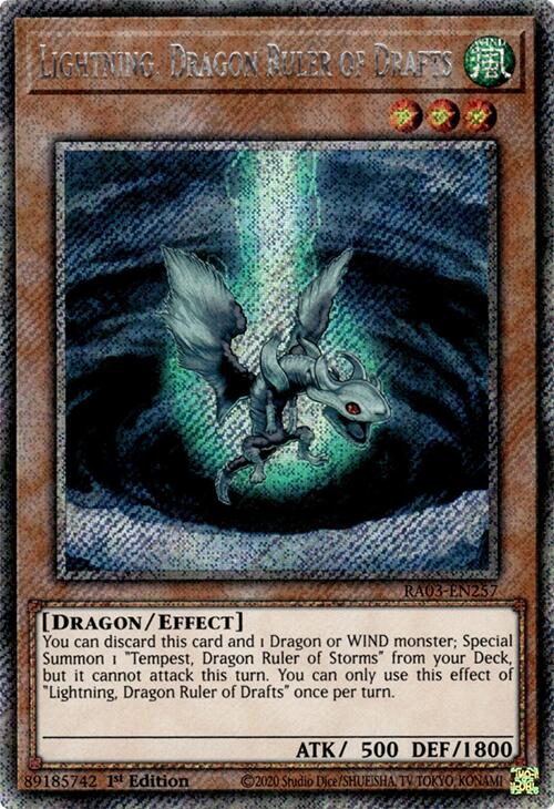 Lightning, Dragon Ruler of Drafts (Platinum Secret Rare) [RA03-EN257] Platinum Secret Rare | Galaxy Games LLC