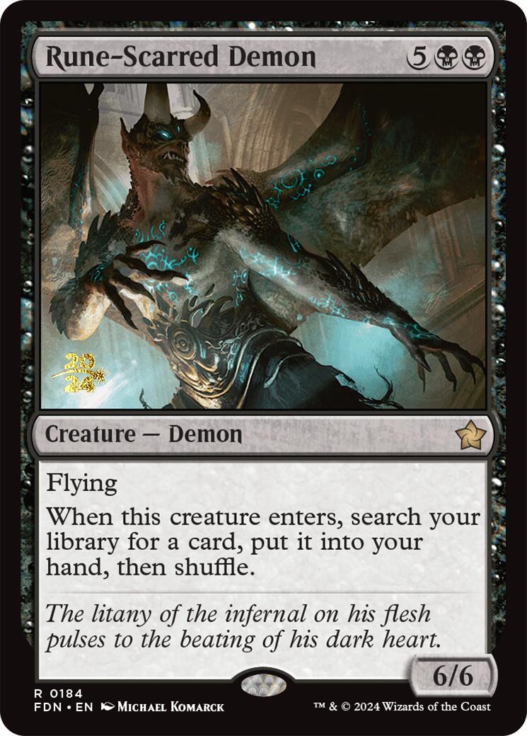 Rune-Scarred Demon [Foundations Prerelease Promos] | Galaxy Games LLC