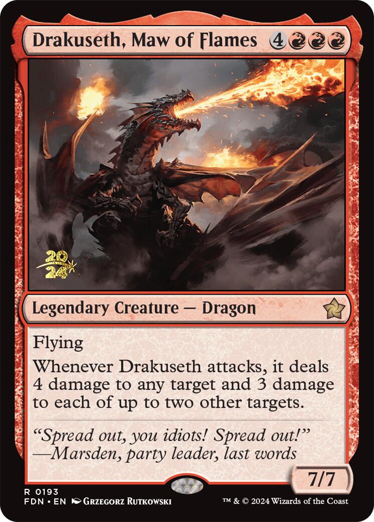 Drakuseth, Maw of Flames [Foundations Prerelease Promos] | Galaxy Games LLC