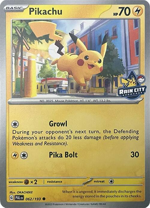 Pikachu (062/193) (Rain City Showcase) [Miscellaneous Cards] | Galaxy Games LLC