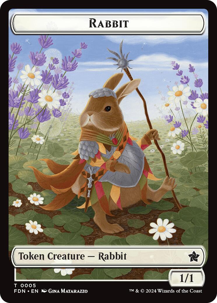 Rabbit // Soldier Double-Sided Token [Foundations Tokens] | Galaxy Games LLC