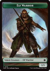 Elf Warrior // Raccoon Doubled-Sided Token [Foundations Tokens] | Galaxy Games LLC