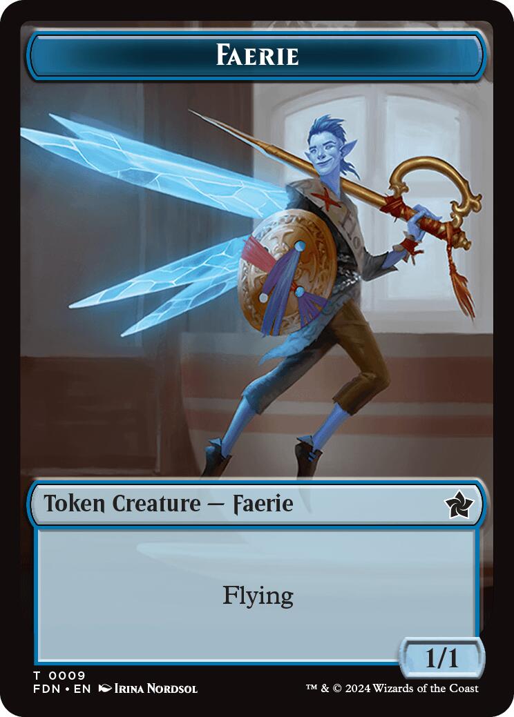 Faerie // Fish Doubled-Sided Token [Foundations Tokens] | Galaxy Games LLC