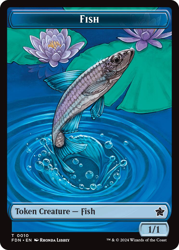 Faerie // Fish Doubled-Sided Token [Foundations Tokens] | Galaxy Games LLC