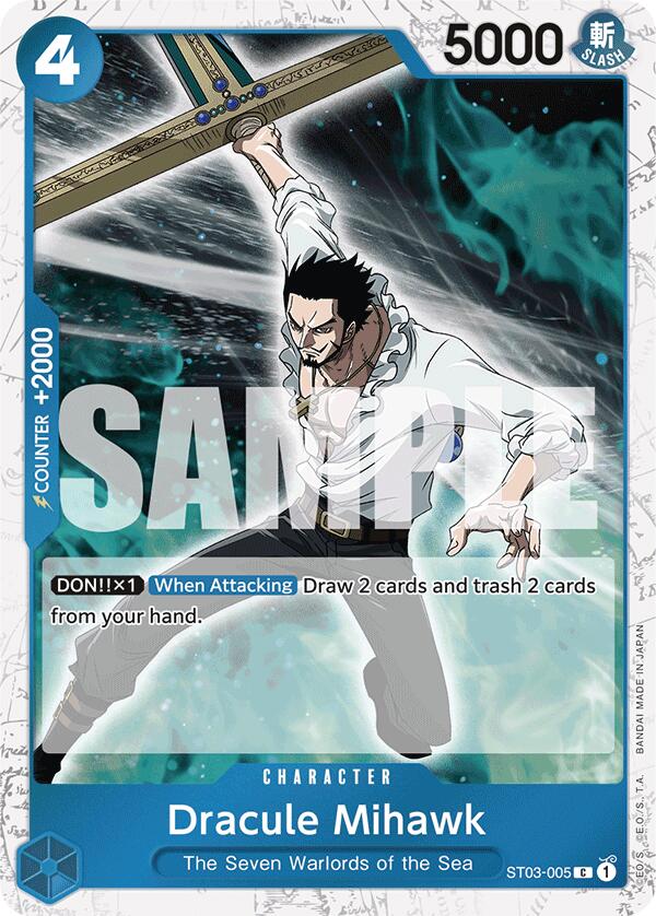 Dracule Mihawk (ST03-005) (Jolly Roger Foil) [Premium Booster -The Best-] | Galaxy Games LLC