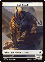 Cat Beast // Dragon (0017) Double-Sided Token [Foundations Tokens] | Galaxy Games LLC